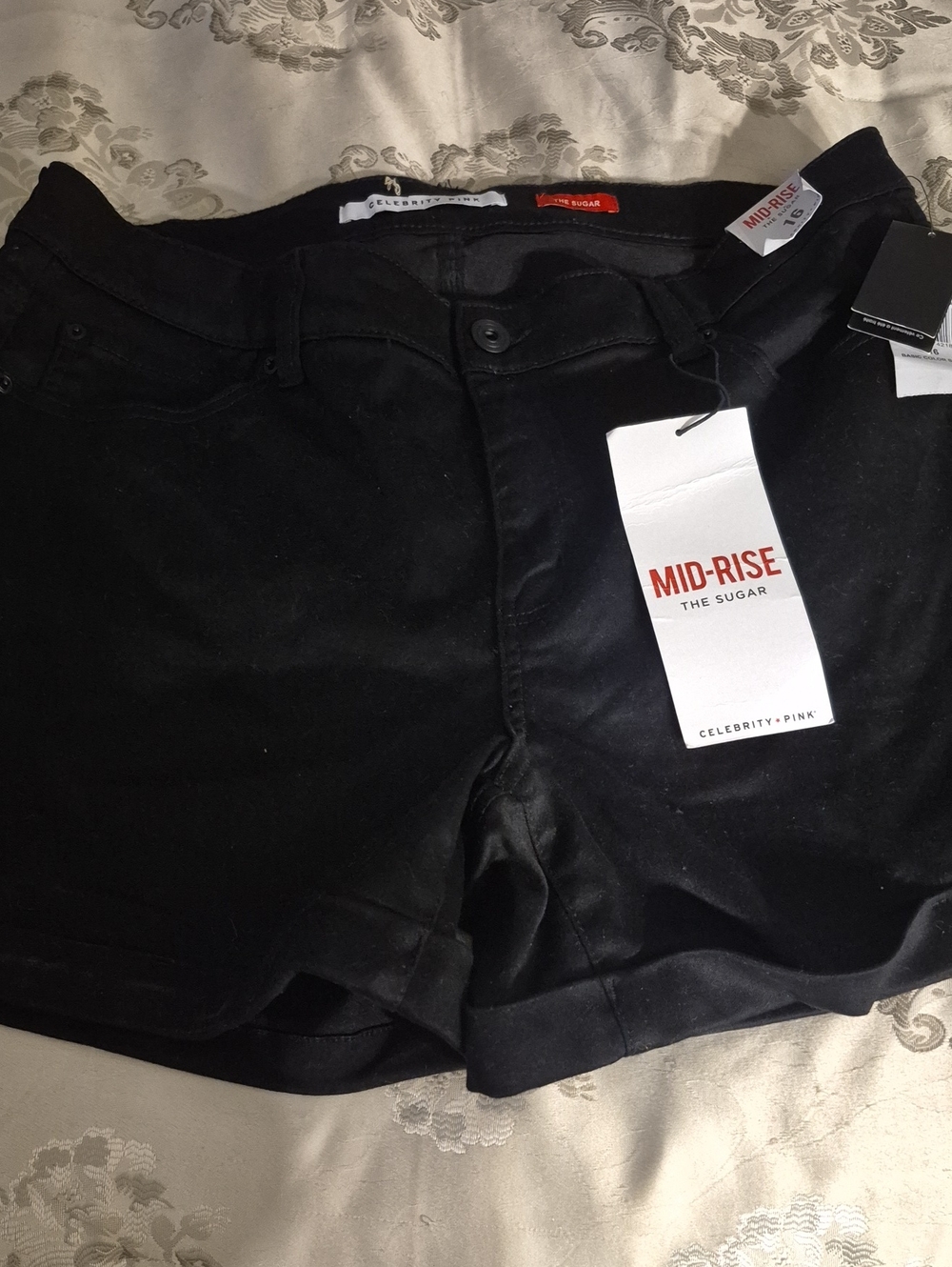 Celebrity Pink Black High-Waist Women's Shorts Sz. 16